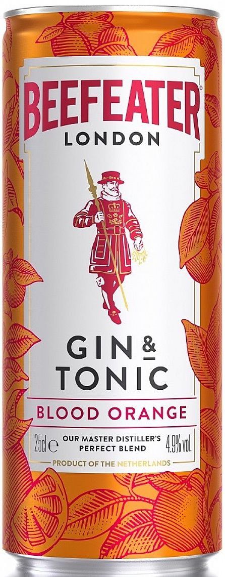 Beefeater Blood Orange & Tonic 4,9% 0,25 l (plech)