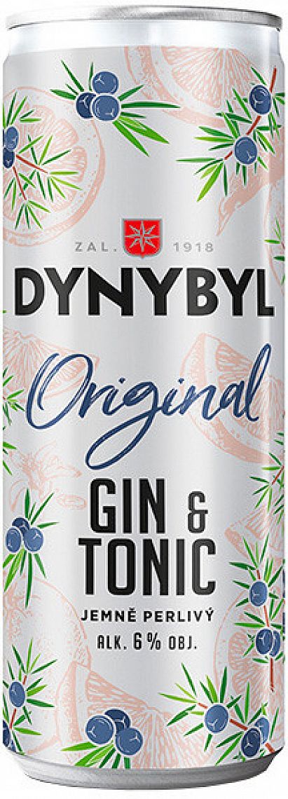 Dynybyl Gin Originál a Tonic 6% 0,25 l (plech)