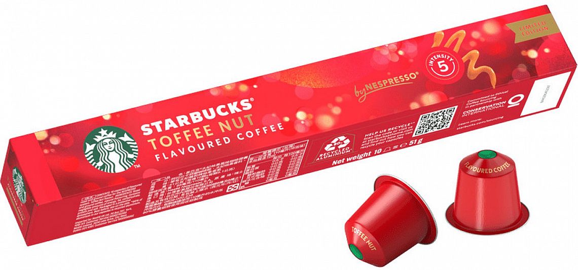 Starbucks by Nespresso Toffee Nut Flavoured Coffee kávové kapsle 10 ks