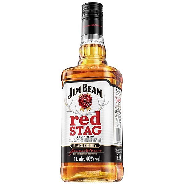 JIM BEAM BOURBON RED STAG BLACK CHERRY 32,5% 1L (holá láhev)