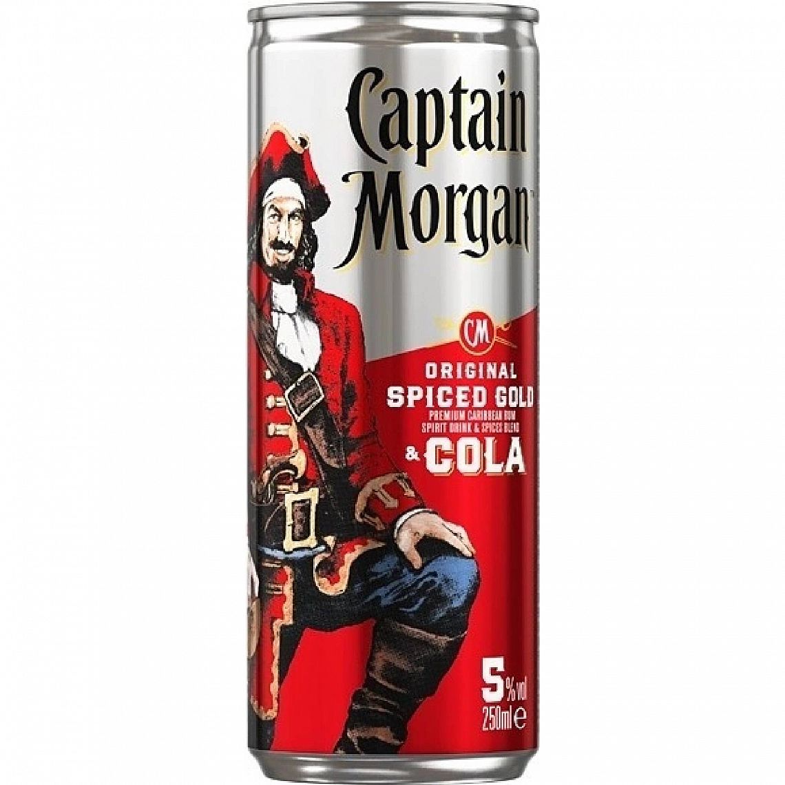 CAPTAIN MORGAN SPICED & COLA 5% 0,25 l (holá láhev)