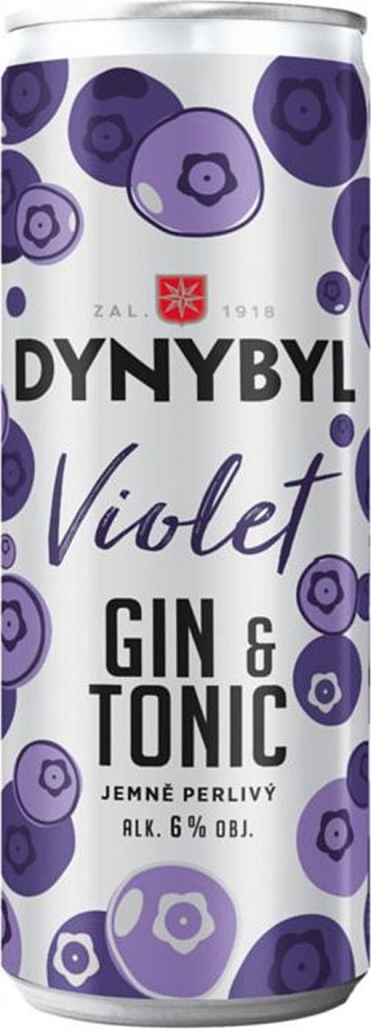 Dynybyl Gin Violet a Tonic 6% 0,25 l (plech)