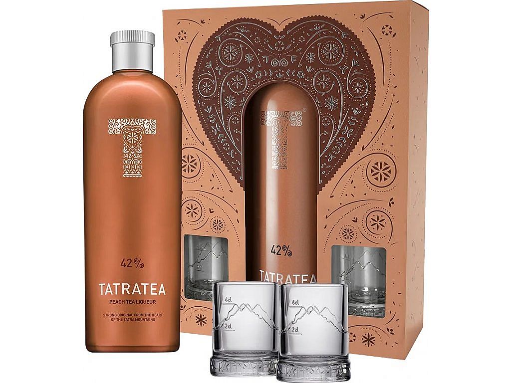 Tatratea Peach & White 42% 0,7 l (dárkové balení 2 sklenice)