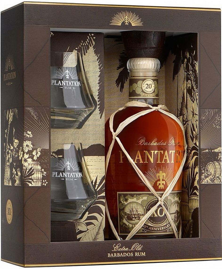 Plantation 20th Anniversary XO 40% 0,7 l (dárkové balení 2 sklenice bez stopek)