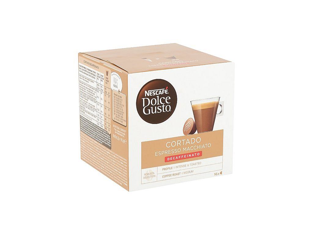 Nescafé Dolce Gusto Cortado Bezkofeinové DECAF kávové kapsle 16 ks