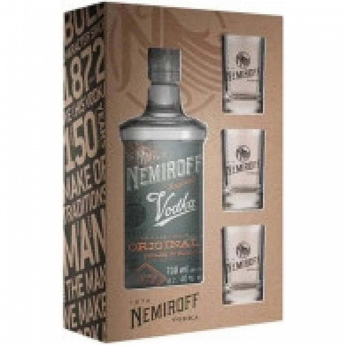 Vodka Nemiroff Original 40% 0,7 l (dárkové balení 3 panáky)