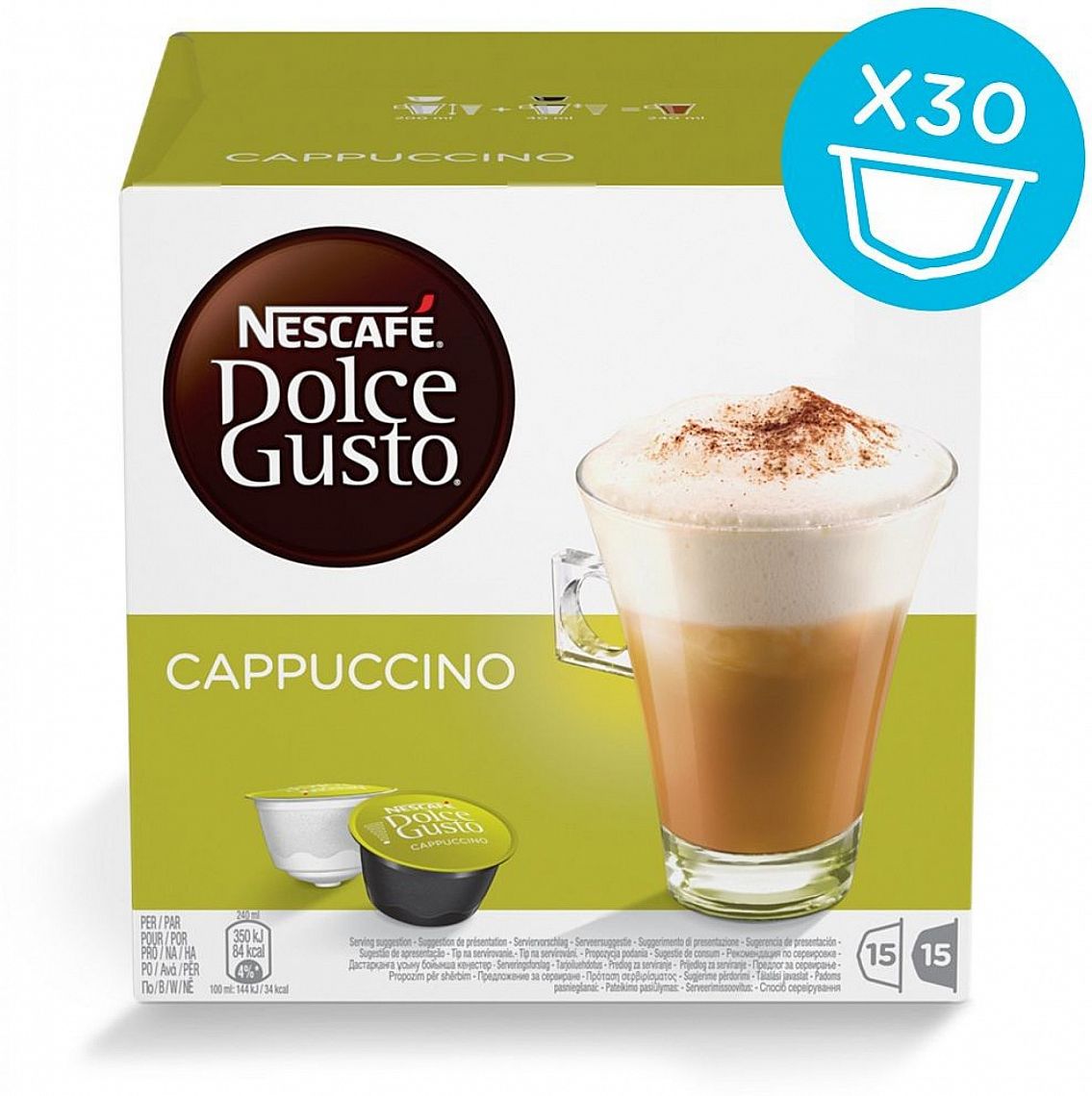 Nescafé Dolce Gusto Cappuccino kávové kapsle 30 ks