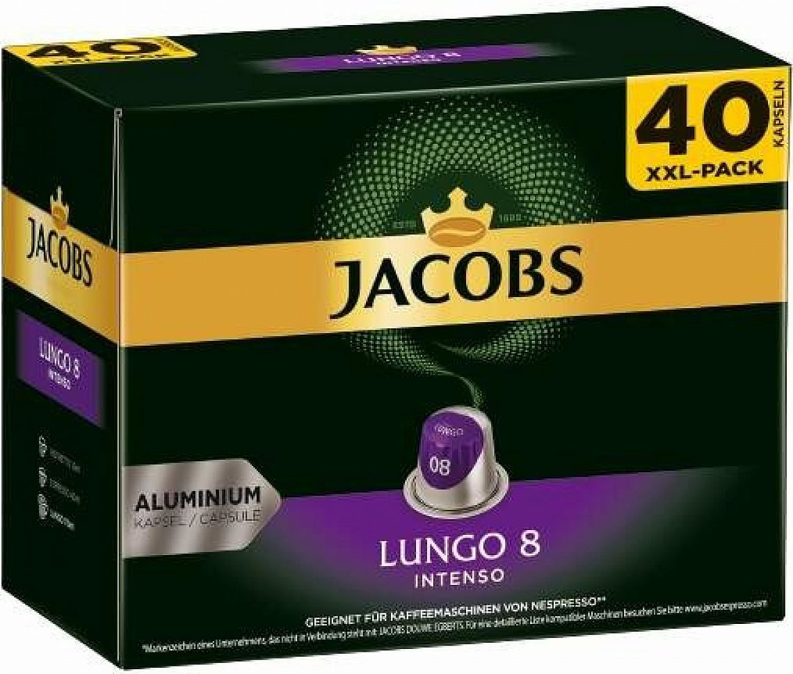 Jacobs Lungo Intenso inenzita 8 kapsle pro Nespresso 40 ks