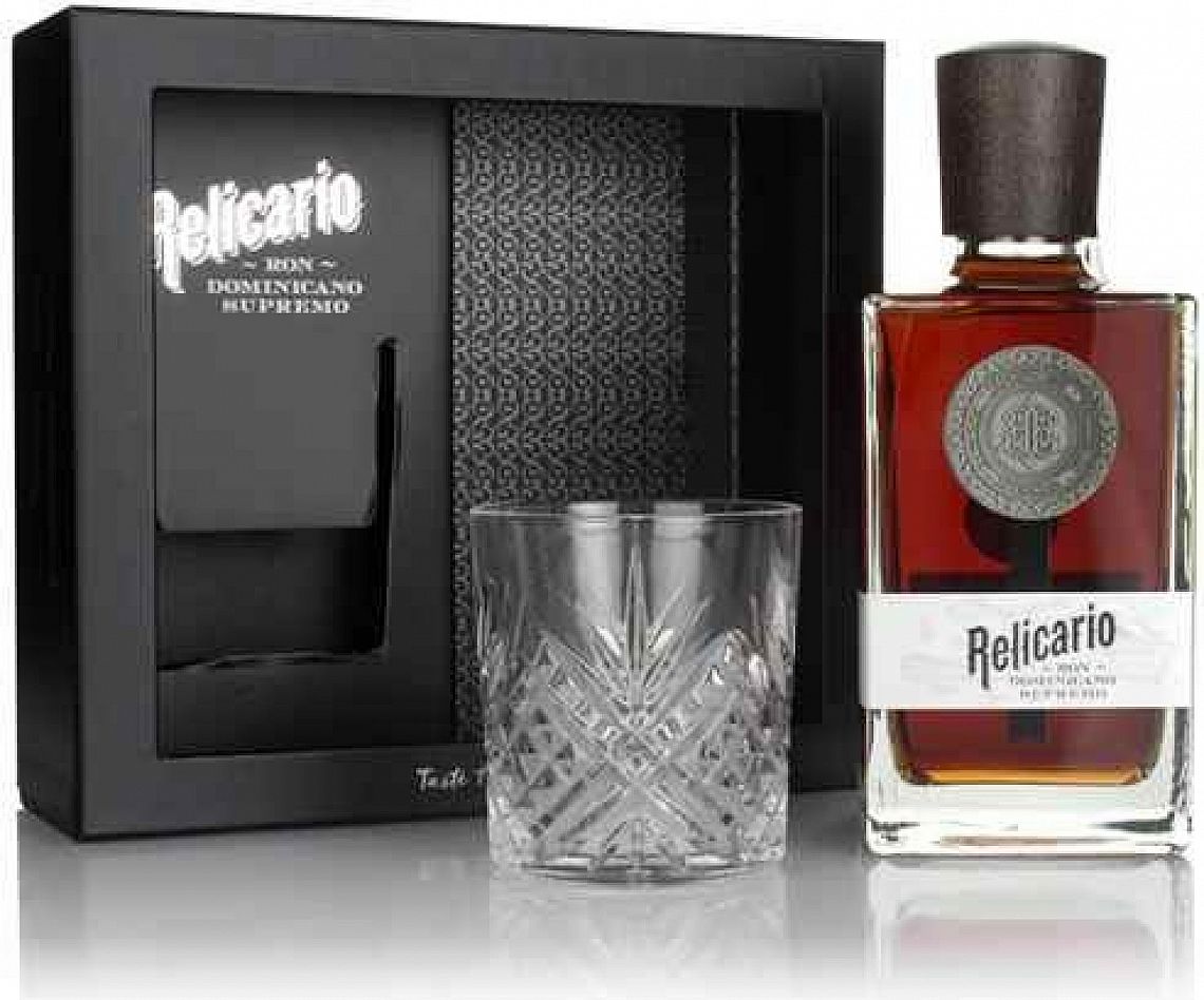 Relicario Ron Dominicano Supremo 40% 0,7 l (dárkové balení 1 sklenice)