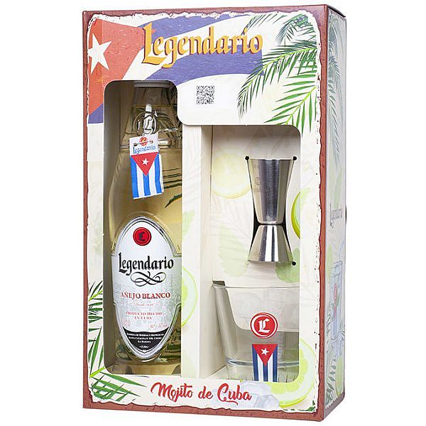 LEGENDARIO ANEJO BLANCO 40% 0,7L (kazeta+mojito sklo)