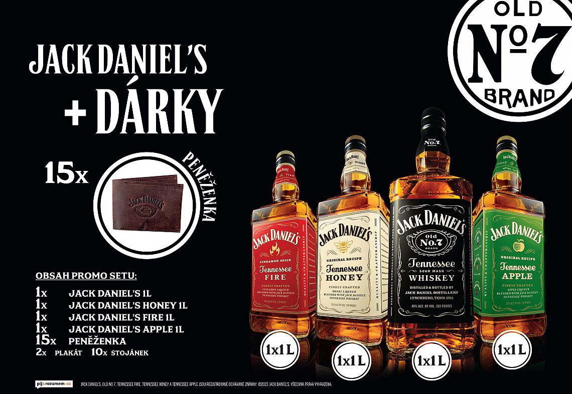 SET JACK DANIELS 4x1L+ peneženky