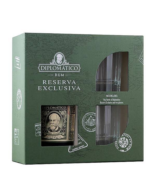 DIPLOMATICO RESERVA EXCLUSIVA 12y 40% 0,7L (dárkové balení 2 sklenice)