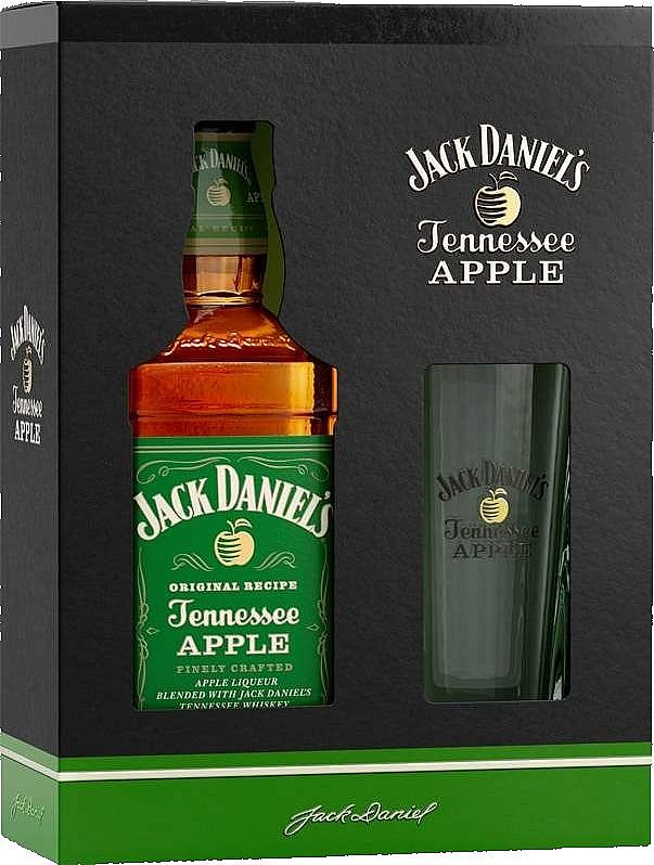 Jack Daniels Apple box+sklo 0.7L 35% (dárkové balení 1 sklenička)