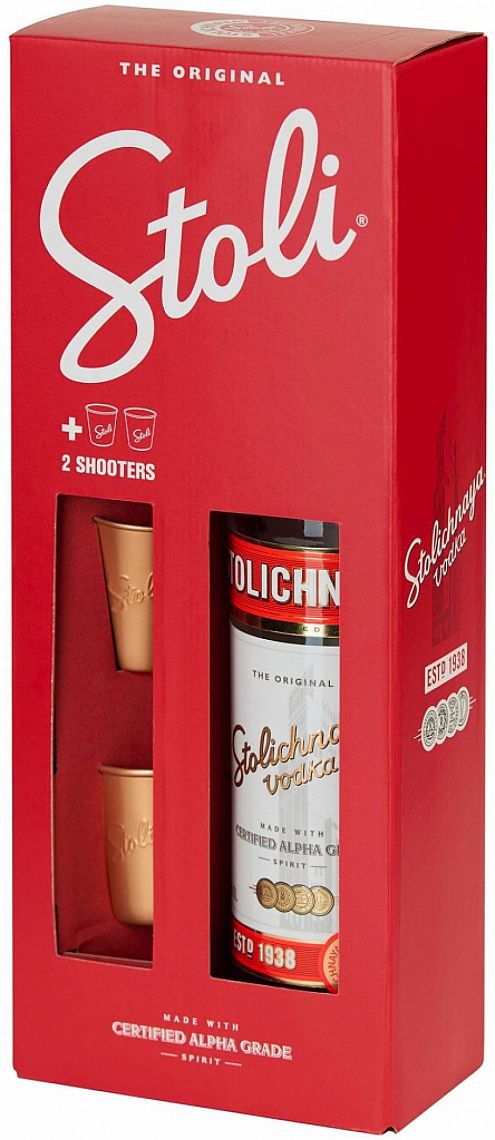 Stolichnaya 40% 0,7 l (dárkové balení 2 sklenice)