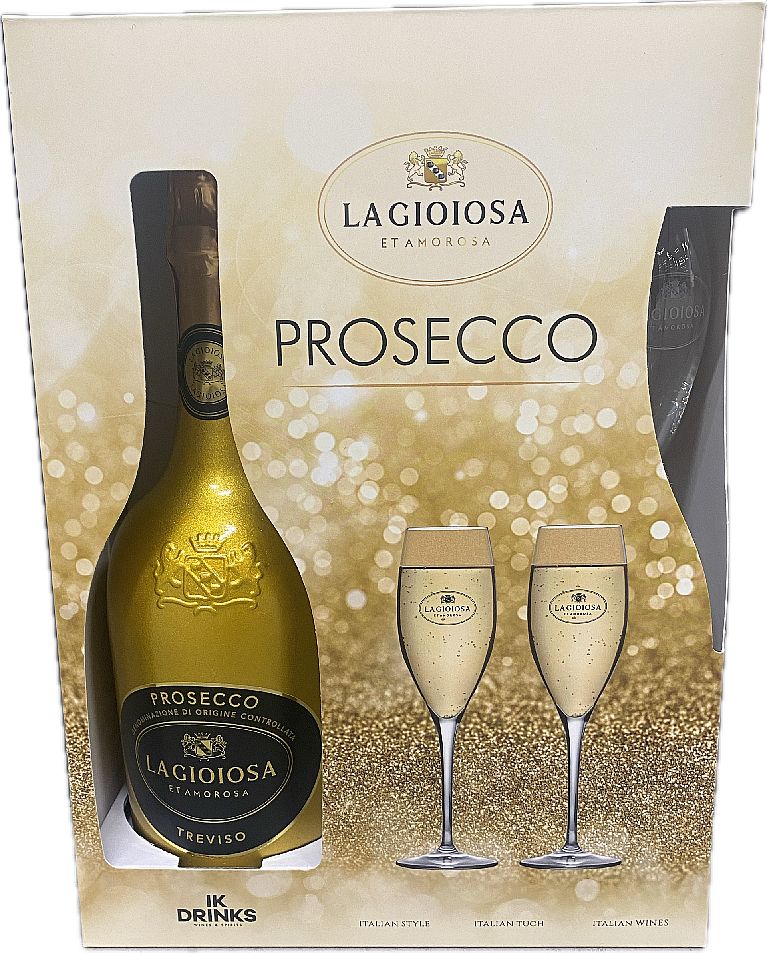 La Gioiosa Prosecco Treviso Brut Gold 0,75l (dárkové balení 2 sklenice)