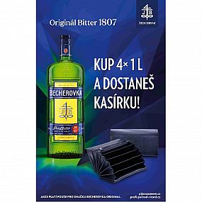 BECHEROVKA 4 x 1L, 1 x Becherovka kasírka