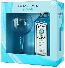 Bombay Sapphire Gin 40% 0,7 l (dárkové balení 1 sklenice)