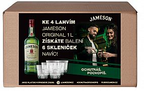 Jameson 4x1L + 6x sklo (promoset)