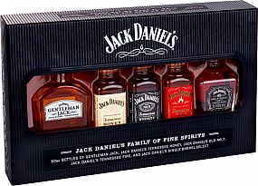 Jack Daniel's Family of Fine Spirits sada 39 % 5 x 0,05 l (holá láhev)