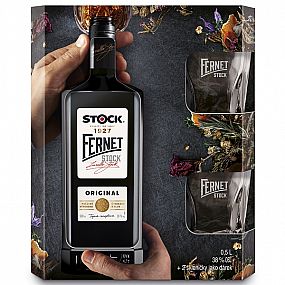 FERNET STOCK ORIGINAL 38% 0,5L (dárkové balení 2 sklenice)