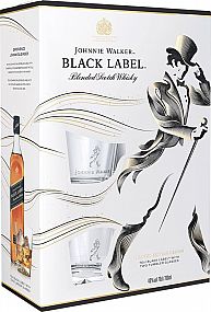 JOHNNIE WALKER BLACK LABEL 40% 0,7L (dárkové balení 2 sklenice)