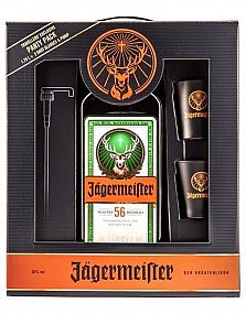 Jägermeister Party Pack 35% 1,75 l (dárkové balení pumpička 2 panáky)